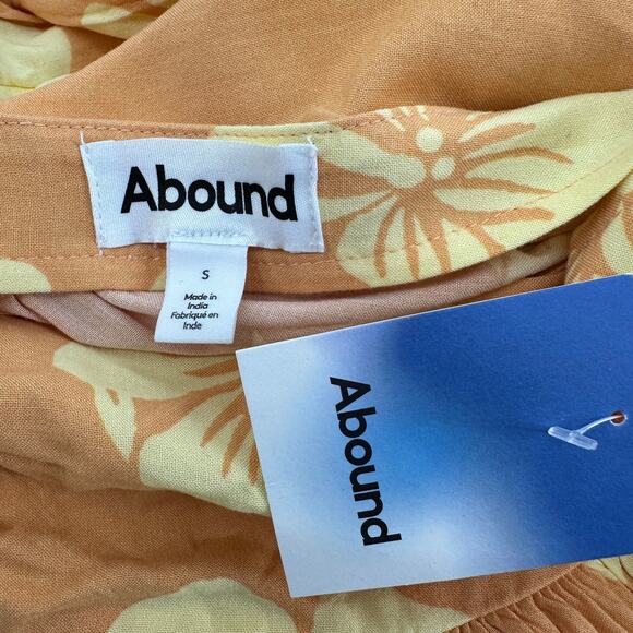 Abound Drop Waist Orange Yellow Tropical Hibiscus Floral Mini Skirt Summer Small - Picture 6 of 6